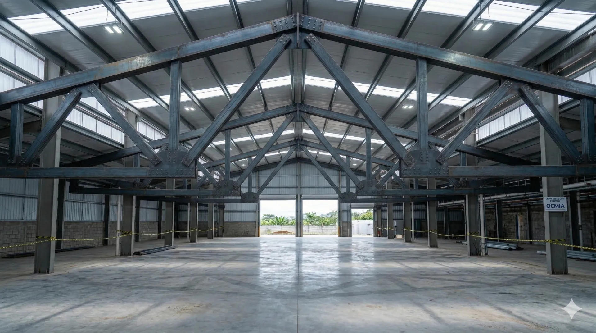 Interior de bodega metálica — estructura metálica para bodega industrial OCMIA