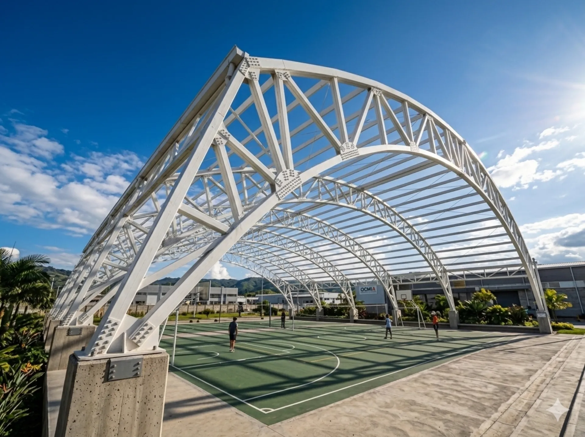 Proyecto cubierta deportiva con estructura metálica — OCMIA Colombia