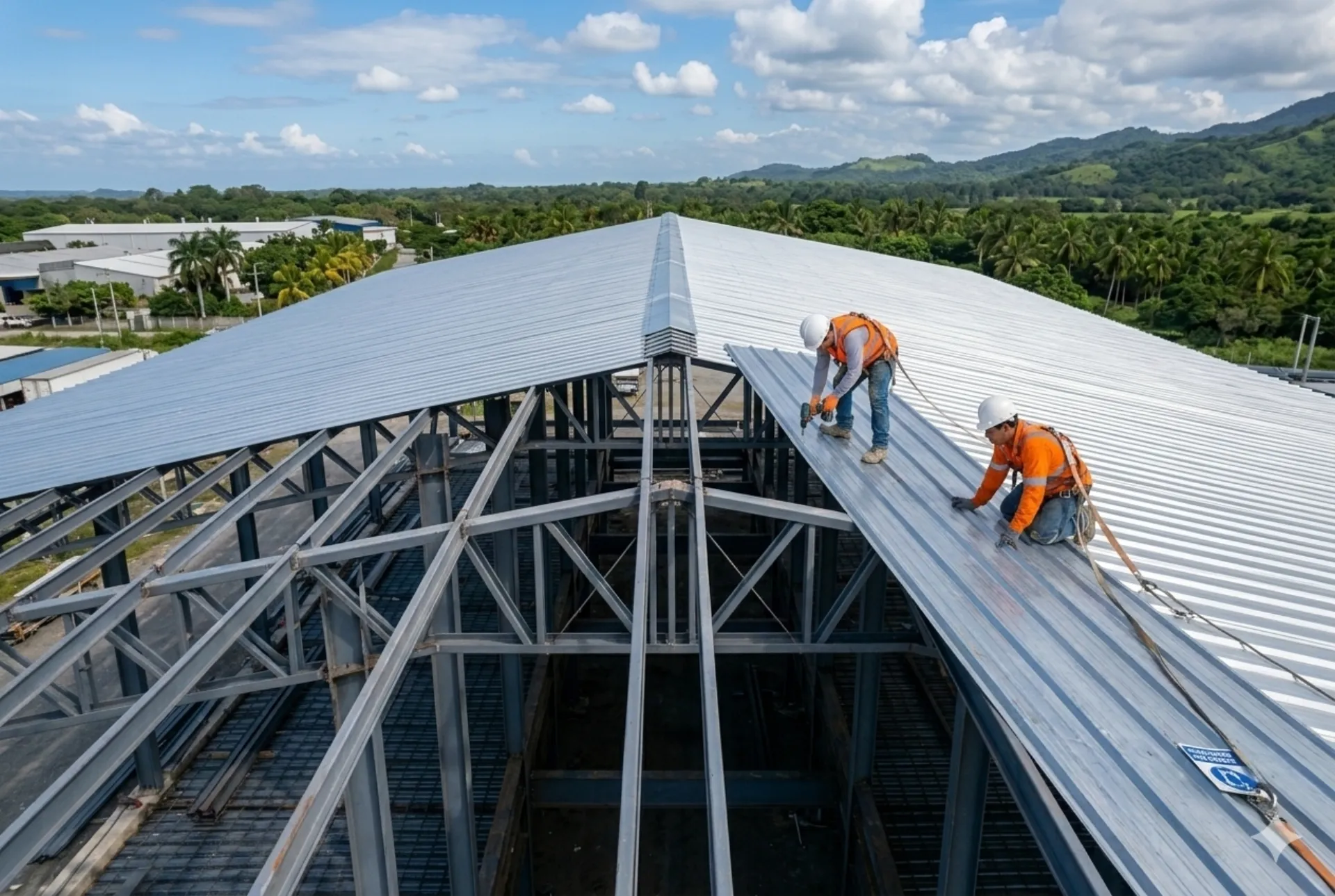 Estructura metálica para techo — cubierta metálica de nave industrial OCMIA